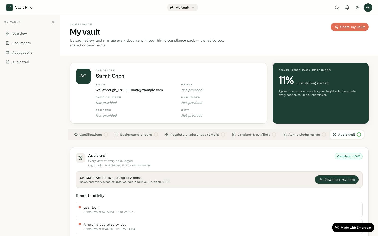 Audit trail